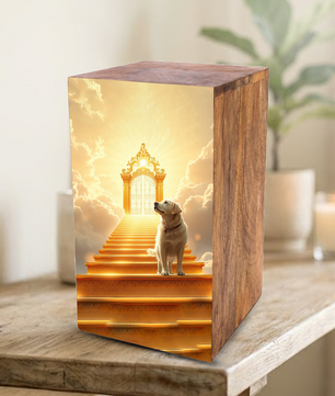 Golden Retriever Wooden Urn For Dog - Labrador Pet Keepsake Urns For Funeral