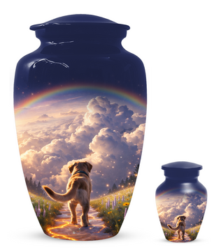 Rainbow Bridge Dog Memorial Urn for Mom or Dad | Pet Memorial Cremation Urn for Human Ashes