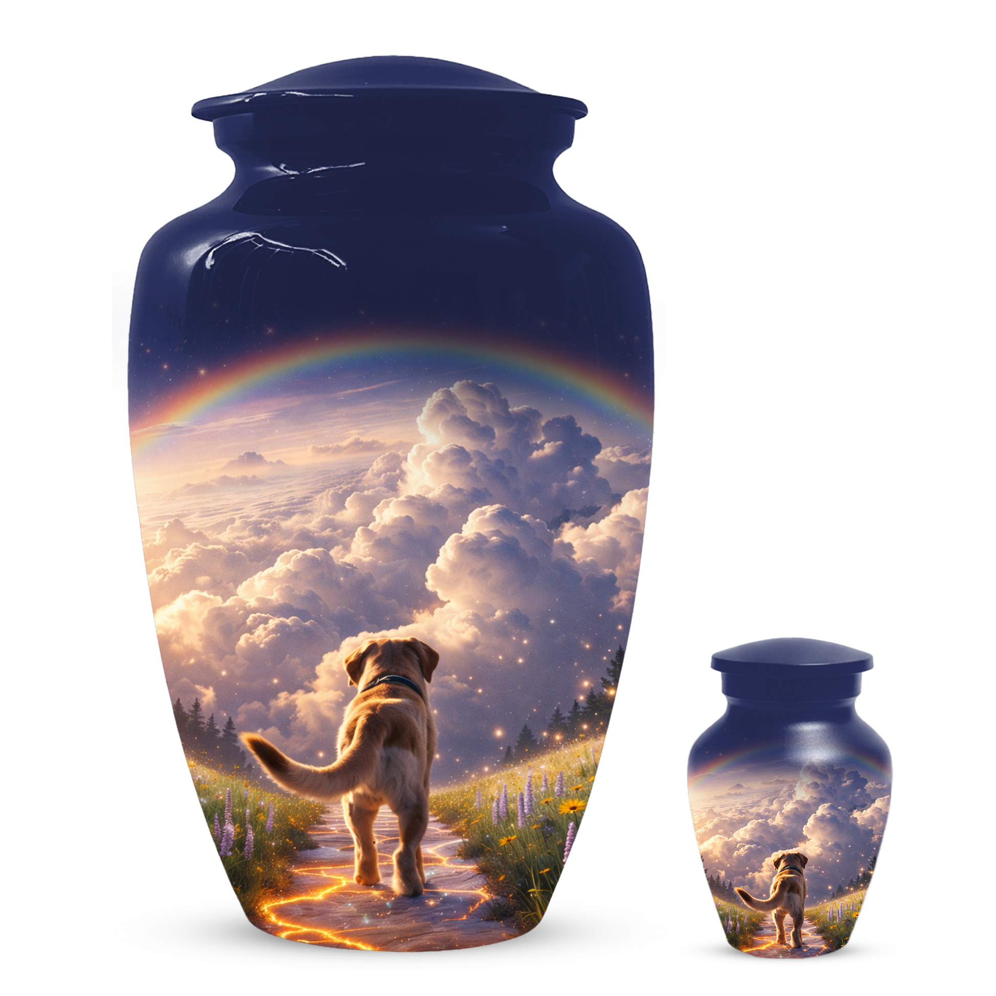 Rainbow Bridge Dog Memorial Urn for Mom or Dad | Pet Memorial Cremation Urn for Human Ashes