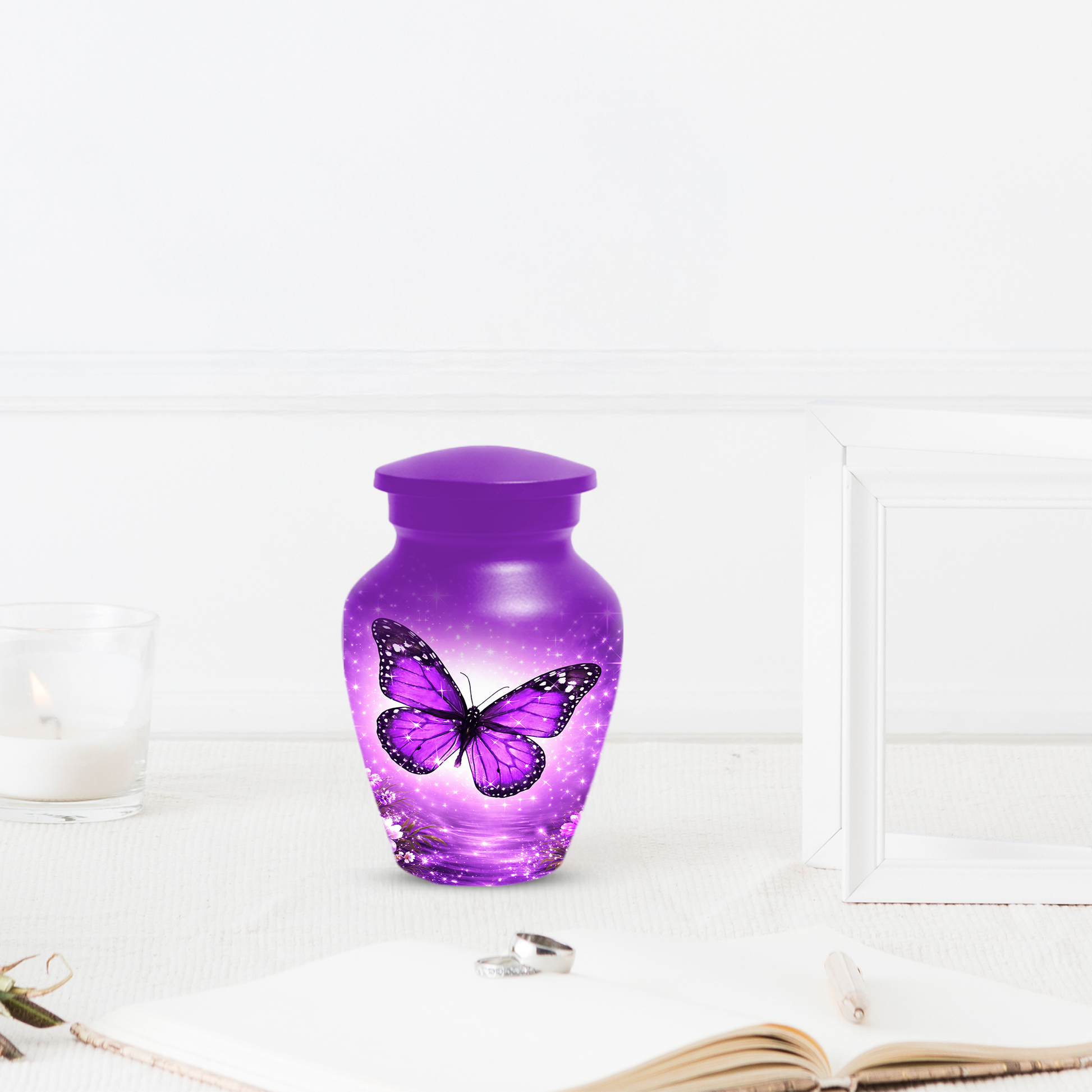 Purple Butterfly Urn for Ashes, Custom Butterfly Cremation Urn, Memorial Urn for Mom