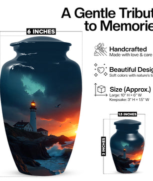 Lighthouse Urns for Dad – Personalized Urn for Dad |Cremation Urn Adult Male