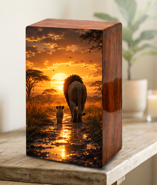 Lion Cremation Urn For Ashes Female - Animal Keepsake Urns For Mom and Dad