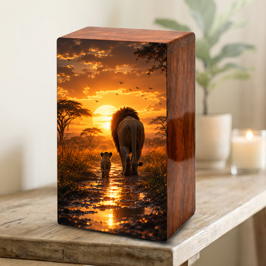 Lion Cremation Urn For Ashes Female - Animal Keepsake Urns For Mom and Dad