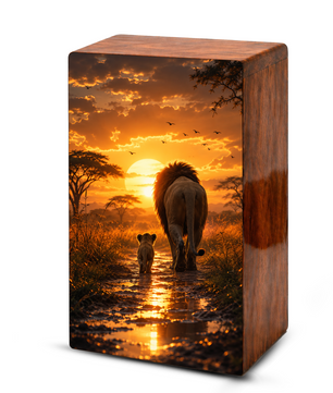 Lion Cremation Urn For Ashes Female - Animal Keepsake Urns For Mom and Dad