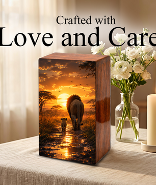 Lion Cremation Urn For Ashes Female - Animal Keepsake Urns For Mom and Dad