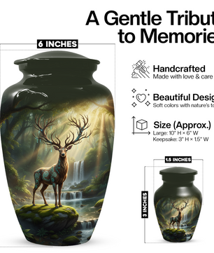 Majestic Deer Cremation Urn for Ashes – Forest Wildlife Adult Funeral Urns