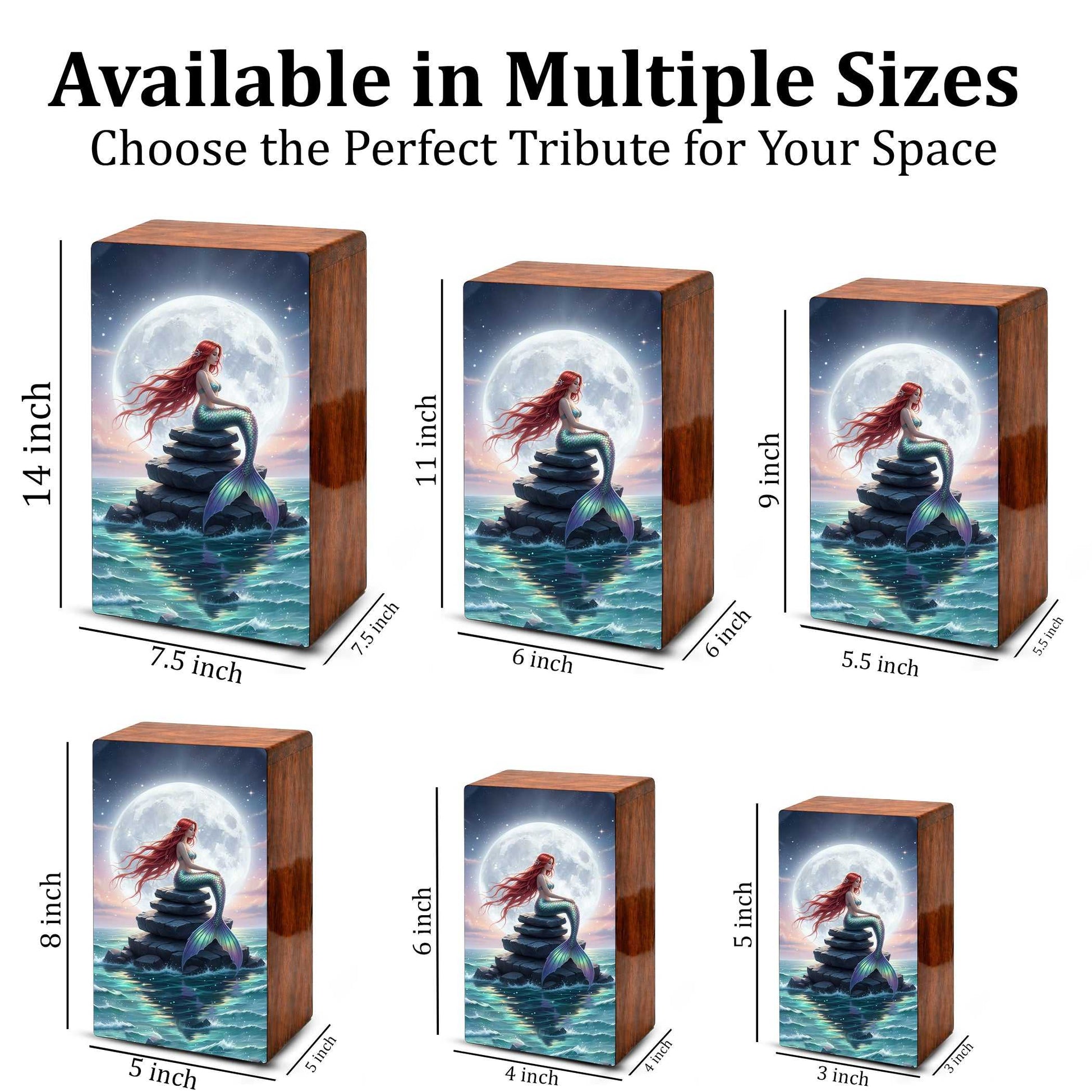 Mermaid Urn For Mom Ashes - Ocean Fairy Urns Keepsake Urn Box Female