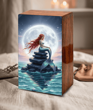 Mermaid Urn For Mom Ashes - Ocean Fairy Urns Keepsake Urn Box Female