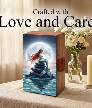 Mermaid Urn For Mom Ashes - Ocean Fairy Urns Keepsake Urn Box Female