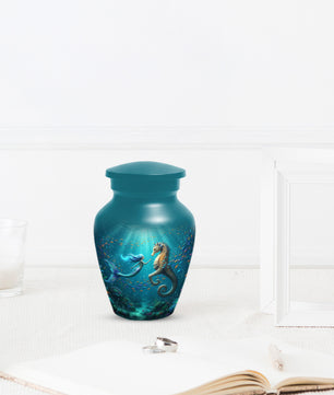Mermaid & Seahorse Urn for Mom – Ocean Cremation Urns for Mother Ashes