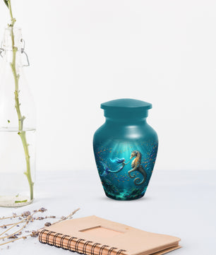 Mermaid & Seahorse Urn for Mom – Ocean Cremation Urns for Mother Ashes
