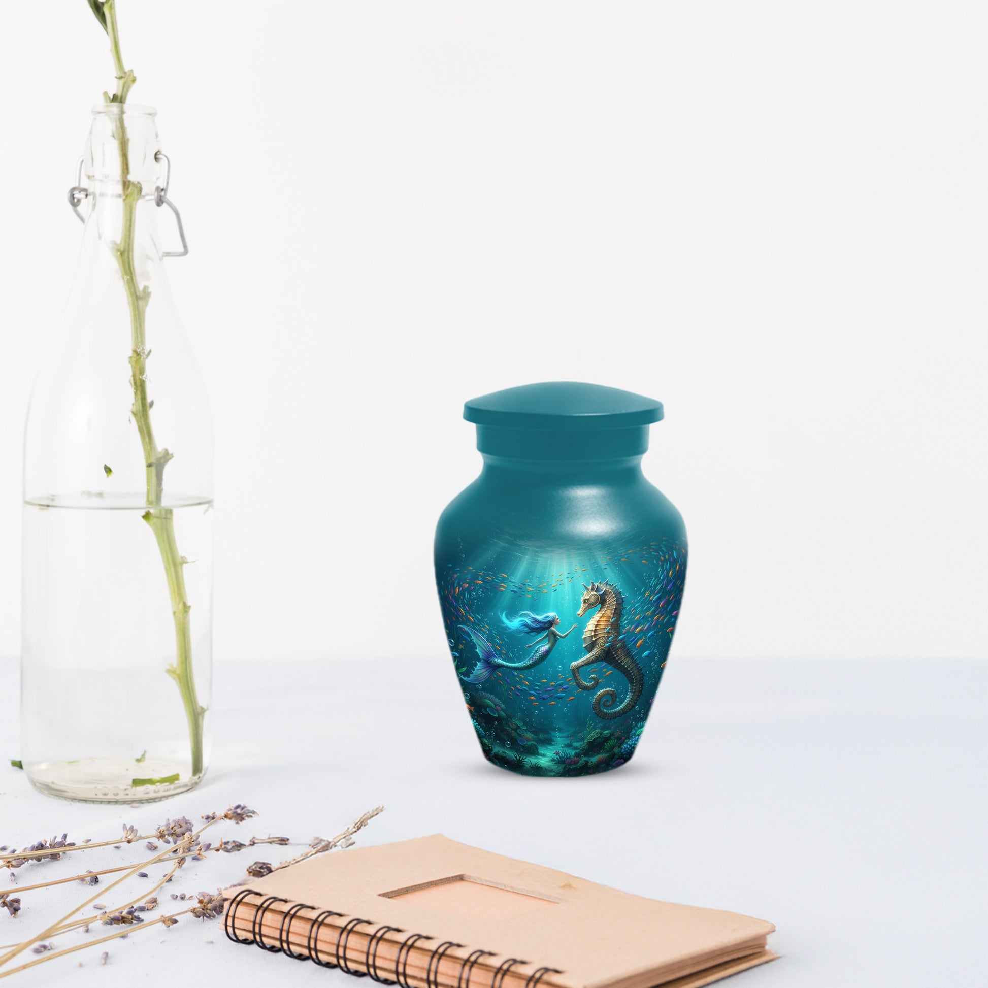 Mermaid & Seahorse Urn for Mom – Ocean Cremation Urns for Mother Ashes