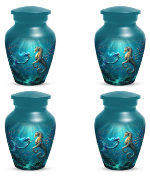 Mermaid & Seahorse Urn for Mom – Ocean Cremation Urns for Mother Ashes