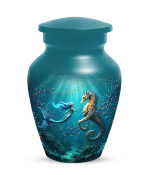 Mermaid & Seahorse Urn for Mom – Ocean Cremation Urns for Mother Ashes