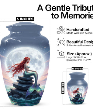 Mermaid Urn for Mom – Moonlit Mermaid Cremation Urns for Mother Ashes