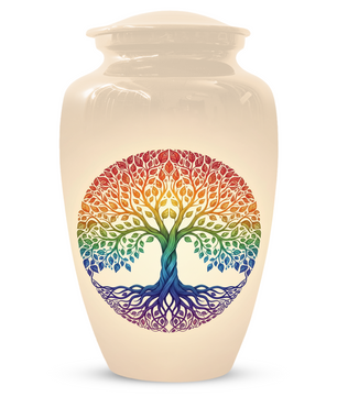 Rainbow Tree of Life Cremation Urns for Ashes –  Full Size Memorial Urn for Human Ashes,