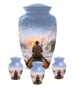 Fishing Memorial Urn for Human Ashes, Fisherman Cremation Urn