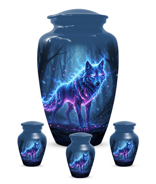 Personalized Wolf Cremation Urn for Dad – Mystical Wolf Keepsake Urns for  Human Ashes