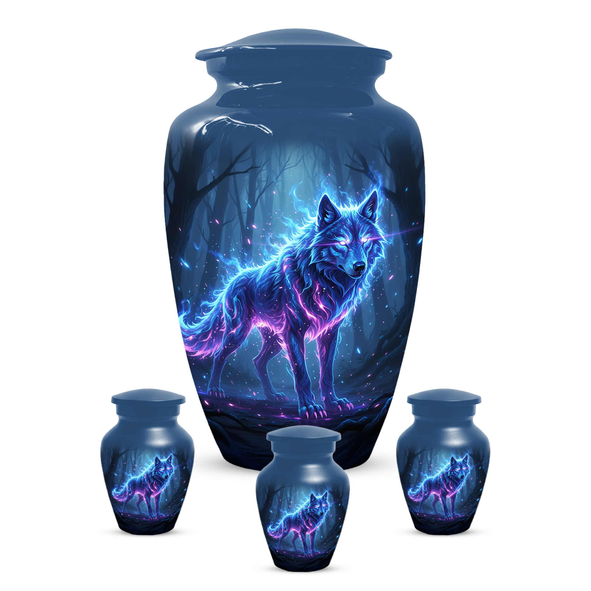 Personalized Wolf Cremation Urn for Dad – Mystical Wolf Keepsake Urns for  Human Ashes