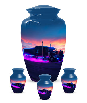 Personalized Semi Truck Urn for Dad – Custom Truck Driver Cremation Urns for Ashes