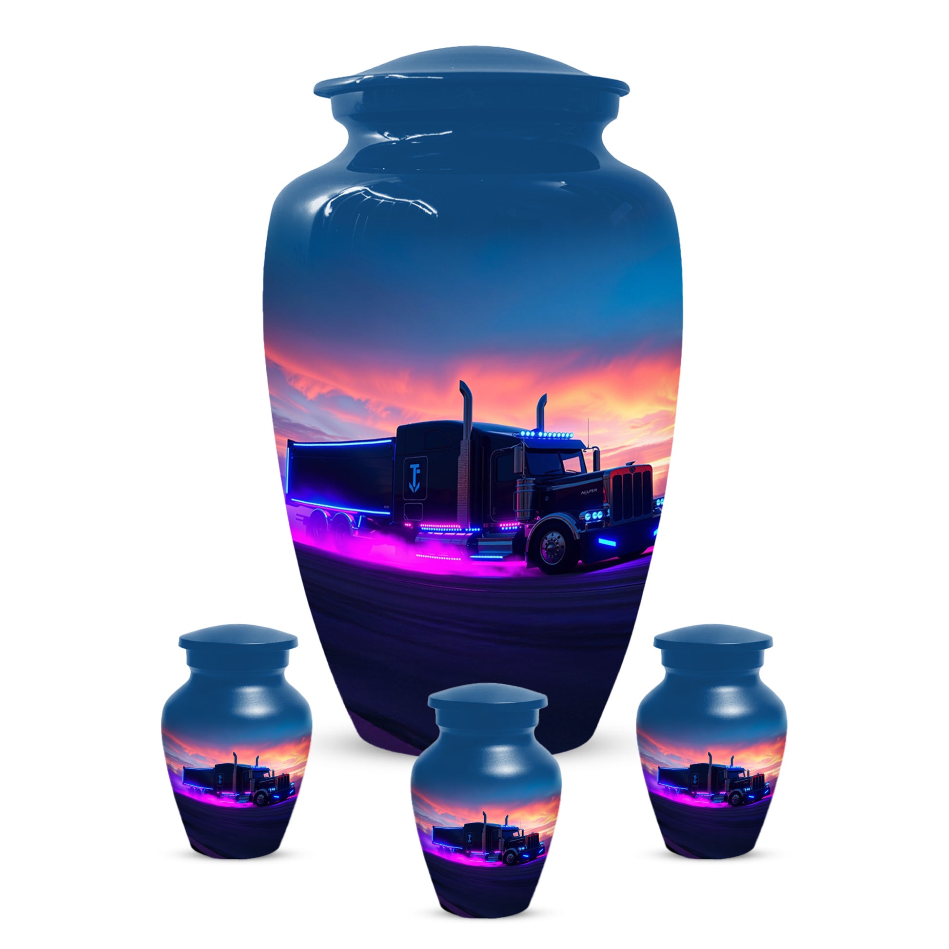 Personalized Semi Truck Urn for Dad – Custom Truck Driver Cremation Urns for Ashes