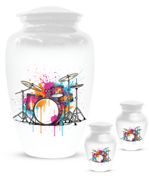 Personalized Drum Set Cremation Urn for Dad – Musician Memorial Urns  for Human Ashes