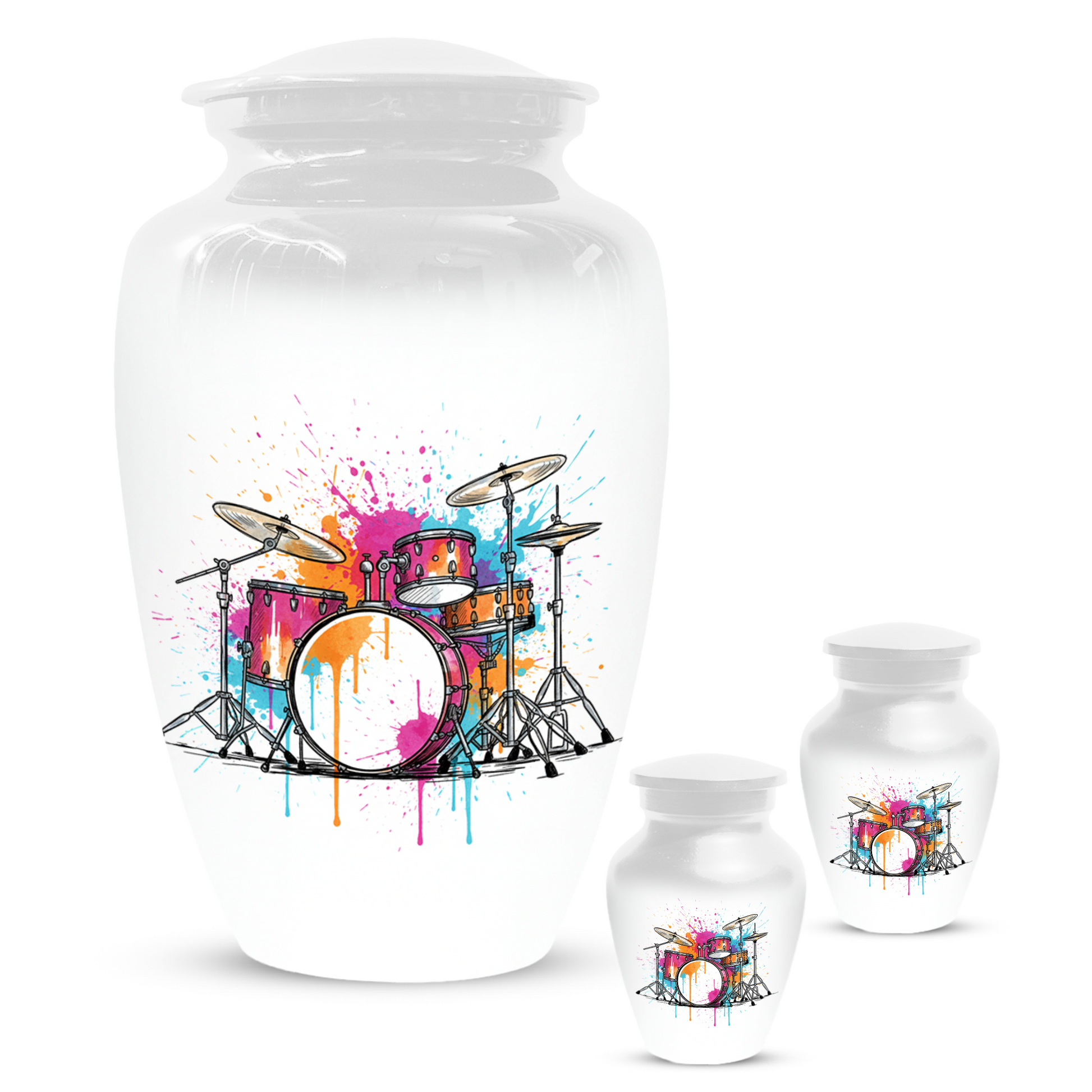 Personalized Drum Set Cremation Urn for Dad – Musician Memorial Urns  for Human Ashes