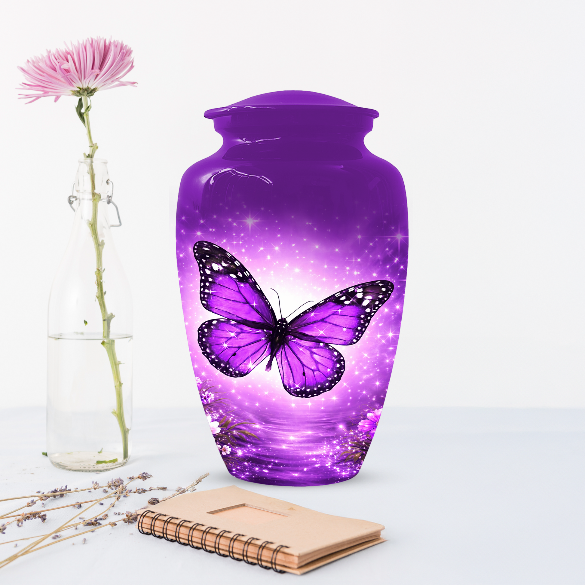 Purple Butterfly Urn for Ashes, Custom Butterfly Cremation Urn, Memorial Urn for Mom