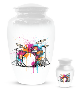 Personalized Drum Set Cremation Urn for Dad – Musician Memorial Urns  for Human Ashes