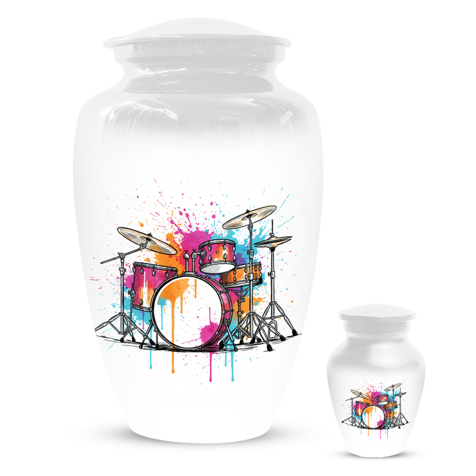 Personalized Drum Set Cremation Urn for Dad – Musician Memorial Urns  for Human Ashes