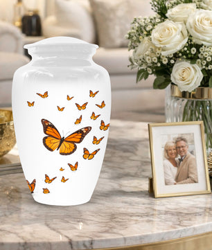 Butterfly Memorial Urn for Mom – Orange Monarch Butterfly Cremation Urns for Ashes