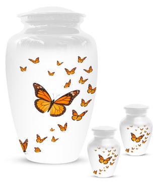 Butterfly Memorial Urn for Mom – Orange Monarch Butterfly Cremation Urns for Ashes