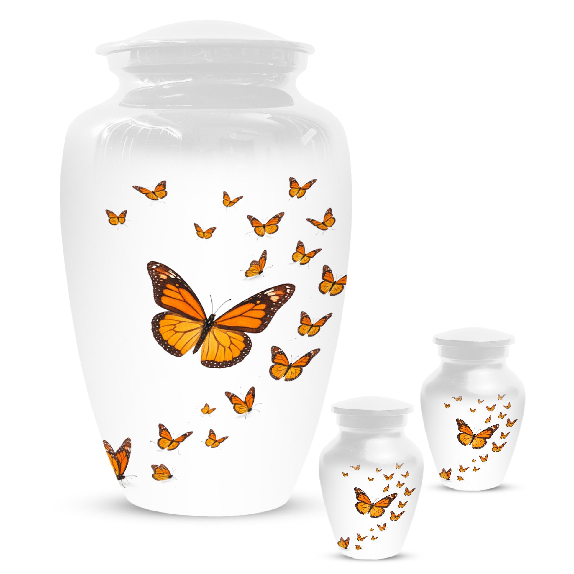 Butterfly Memorial Urn for Mom – Orange Monarch Butterfly Cremation Urns for Ashes