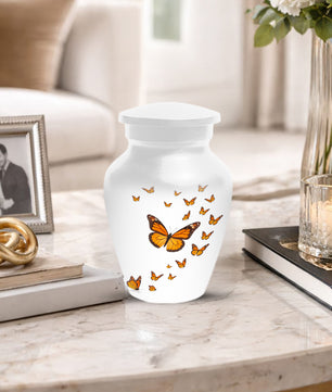 Butterfly Memorial Urn for Mom – Orange Monarch Butterfly Cremation Urns for Ashes