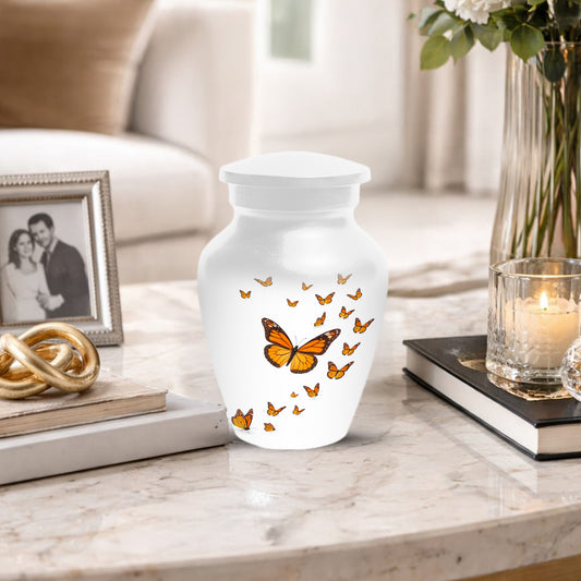 Butterfly Memorial Urn for Mom – Orange Monarch Butterfly Cremation Urns for Ashes
