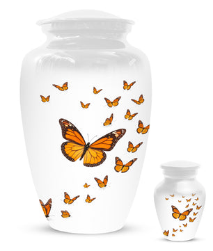 Butterfly Memorial Urn for Mom – Orange Monarch Butterfly Cremation Urns for Ashes