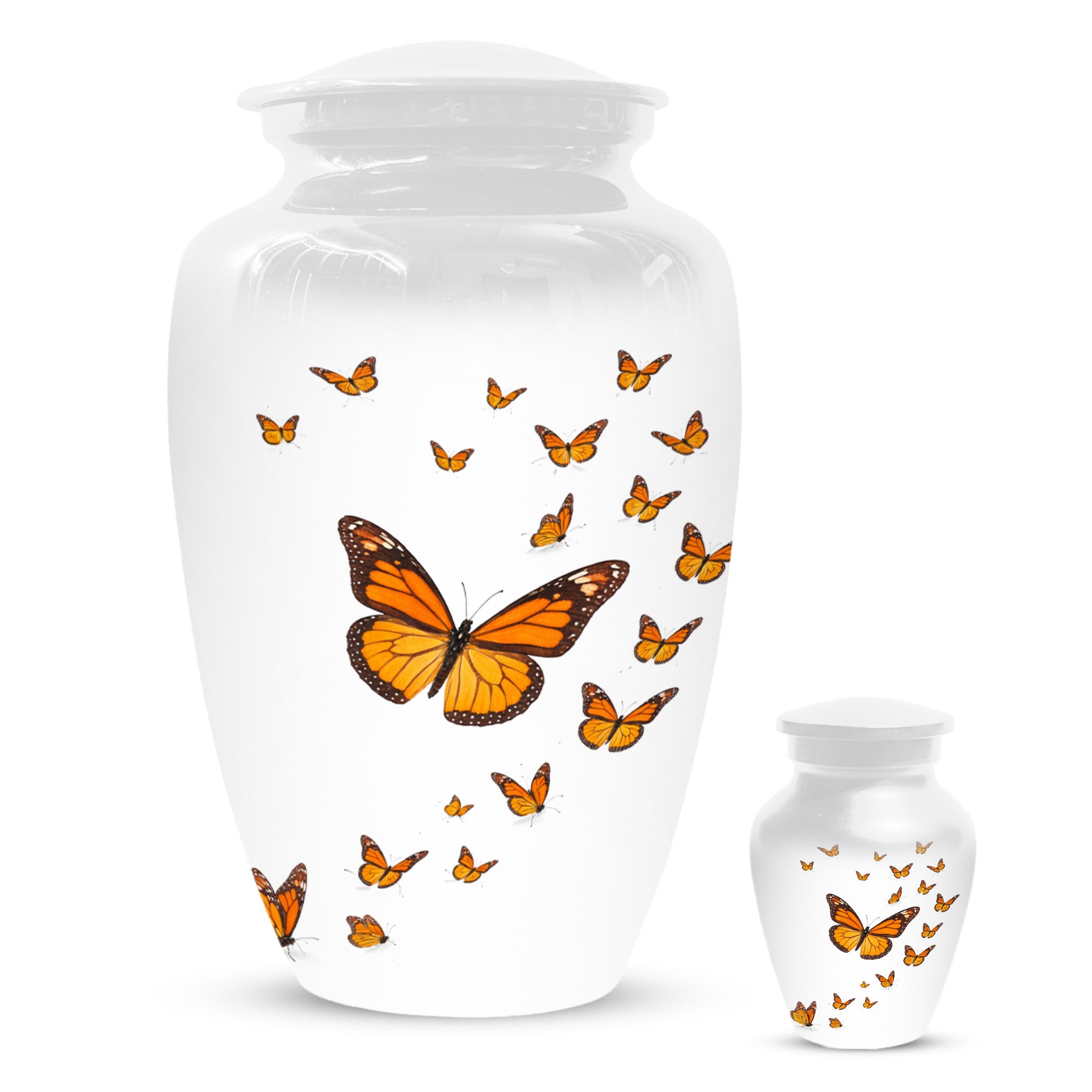 Butterfly Memorial Urn for Mom – Orange Monarch Butterfly Cremation Urns for Ashes