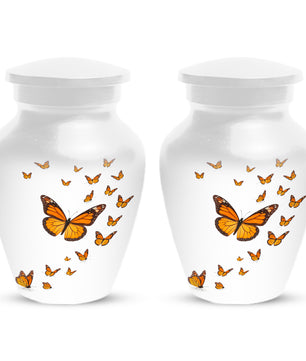 Butterfly Memorial Urn for Mom – Orange Monarch Butterfly Cremation Urns for Ashes