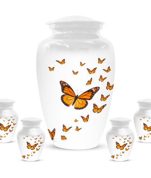 Butterfly Memorial Urn for Mom – Orange Monarch Butterfly Cremation Urns for Ashes