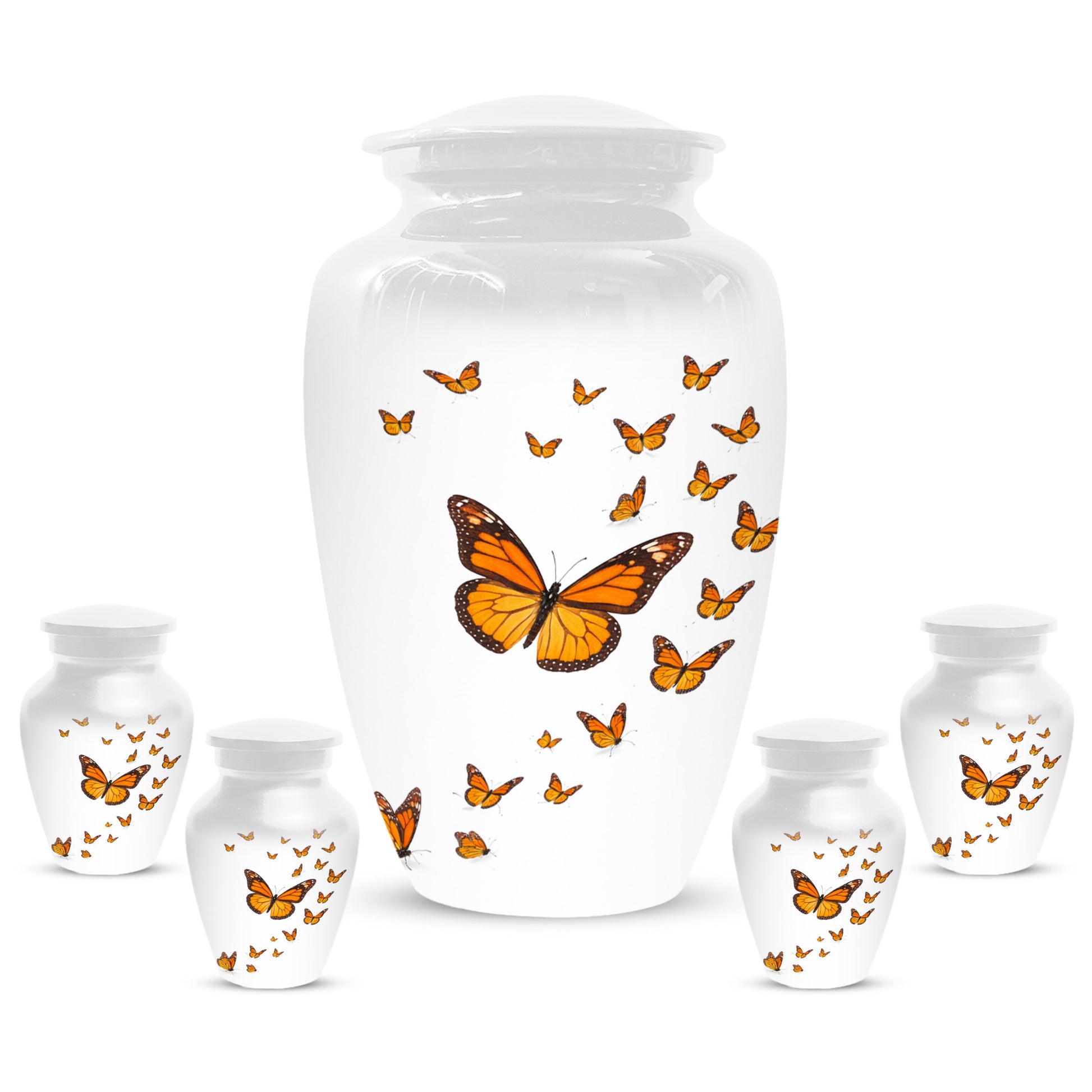 Butterfly Memorial Urn for Mom – Orange Monarch Butterfly Cremation Urns for Ashes