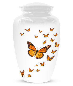 Butterfly Memorial Urn for Mom – Orange Monarch Butterfly Cremation Urns for Ashes