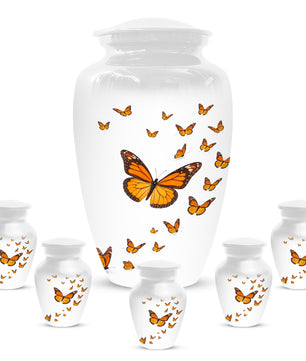 Butterfly Memorial Urn for Mom – Orange Monarch Butterfly Cremation Urns for Ashes
