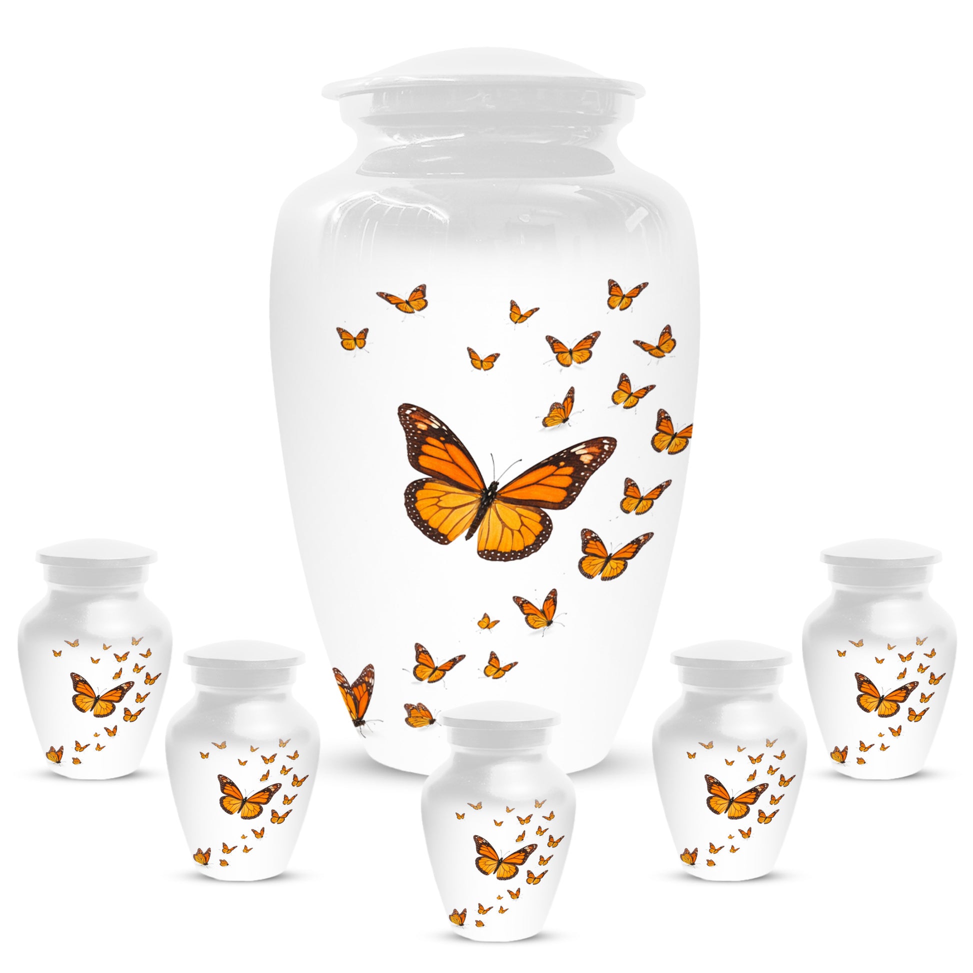 Butterfly Memorial Urn for Mom – Orange Monarch Butterfly Cremation Urns for Ashes