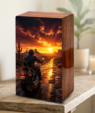 Motorcycle Urn For Dads Ashes - Personalized Bike Rider Remembrance Urns For Male