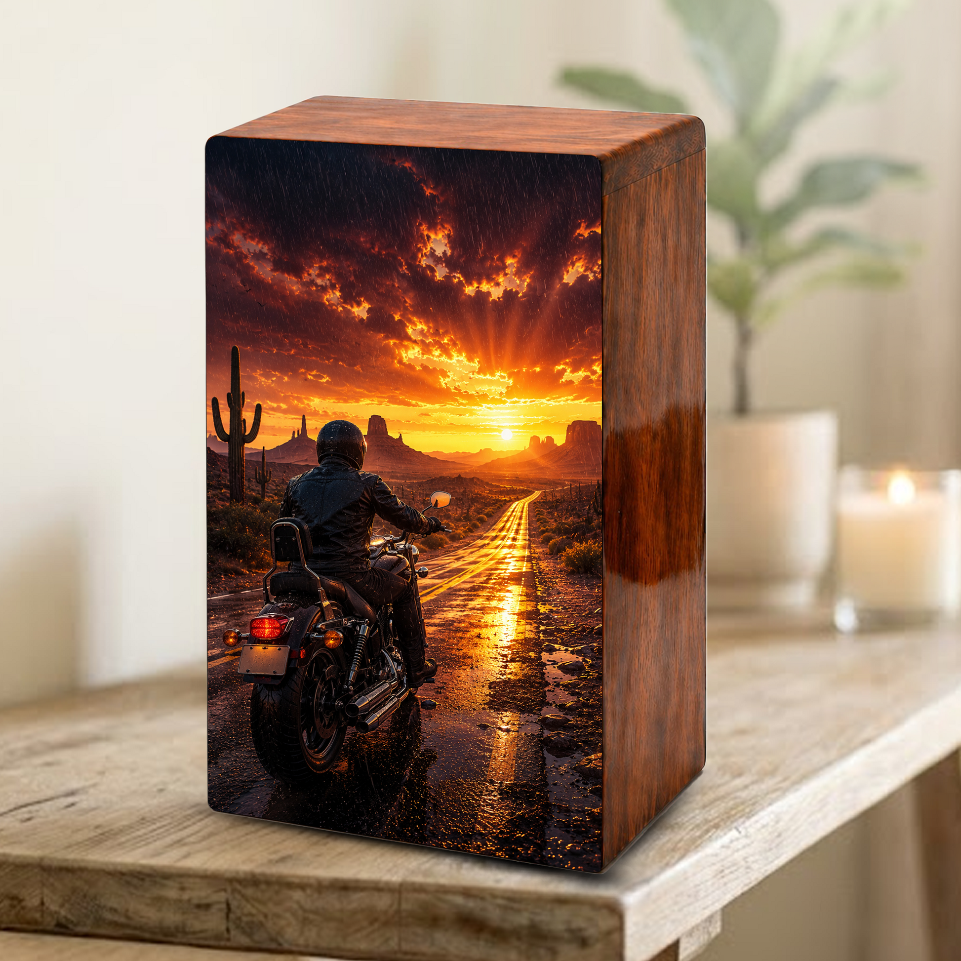 Motorcycle Urn For Dads Ashes - Personalized Bike Rider Remembrance Urns For Male