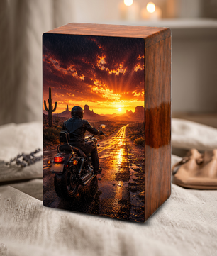 Motorcycle Urn For Dads Ashes - Personalized Bike Rider Remembrance Urns For Male