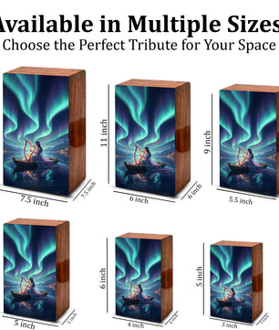 Northern Lights Urn For Women Ashes - Aurora Borealis Keepsake For Adult Female