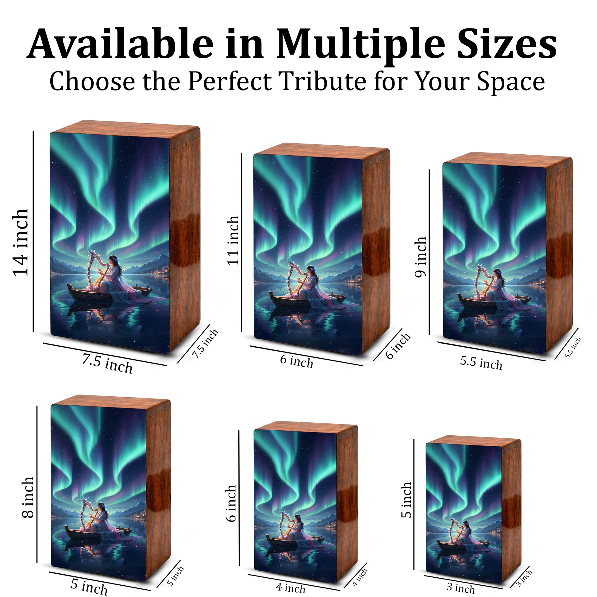 Northern Lights Urn For Women Ashes - Aurora Borealis Keepsake For Adult Female