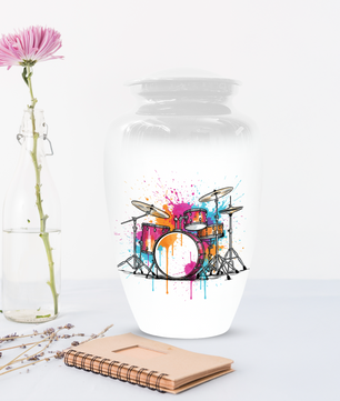 Personalized Drum Set Cremation Urn for Dad – Musician Memorial Urns  for Human Ashes