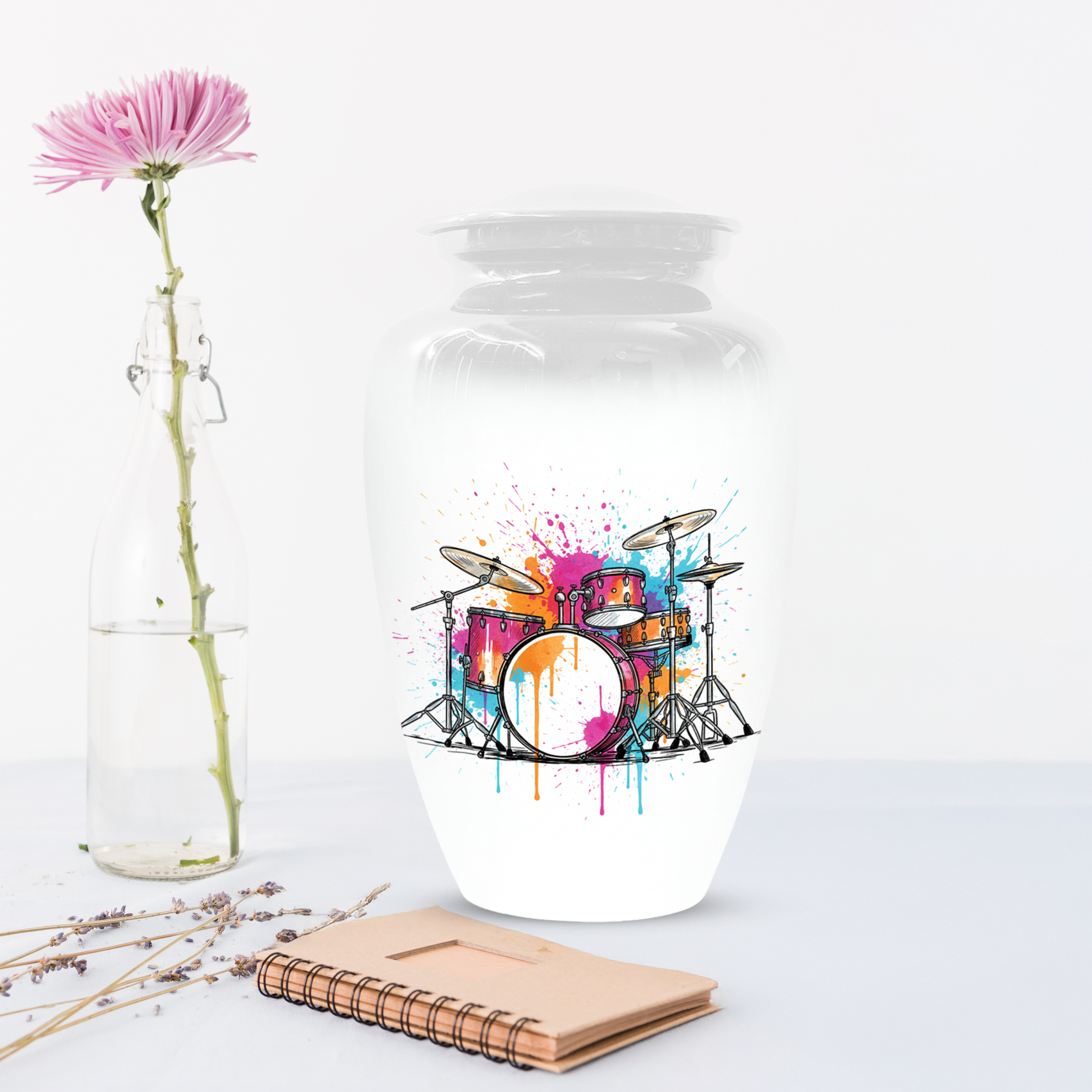 Personalized Drum Set Cremation Urn for Dad – Musician Memorial Urns  for Human Ashes